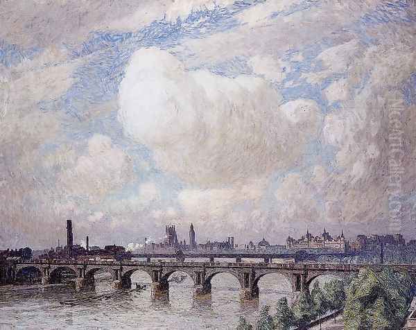 Waterloo Bridge in the Sun Oil Painting by Emil Claus