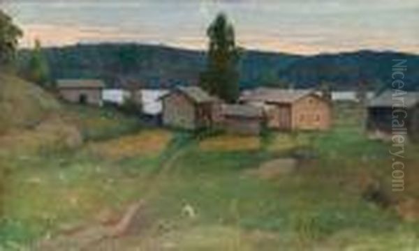 House In Kivesjarvi Oil Painting by Pekka Halonen