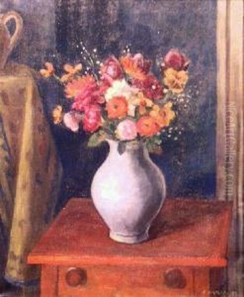 Floral Still Life Oil Painting by Samuel Halpert