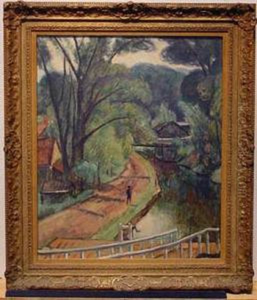 A City Park In Paris Oil Painting by Samuel Halpert