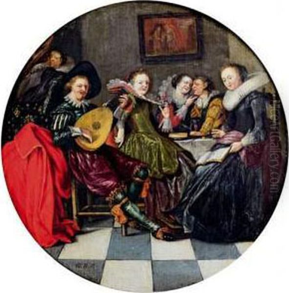 Concert Galant Oil Painting by Dirck Hals