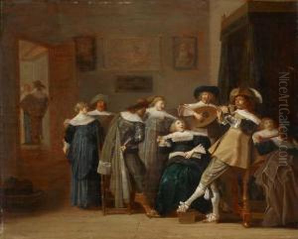 Musizierende Gesellschaft Oil Painting by Dirck Hals