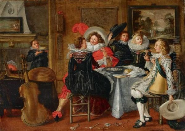 Musizierende Gesellschaft Oil Painting by Dirck Hals