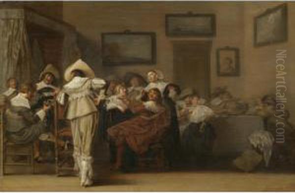 A Merry Company In An Interior Oil Painting by Dirck Hals