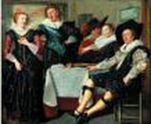 Une Reunion D'elegants Oil Painting by Dirck Hals