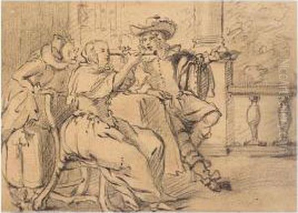 Conversation Piece With Lady And Telescope Oil Painting by Dirck Hals