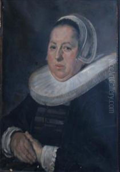 Portrait Of A Woman In A Millstone Ruff Oil Painting by Frans Hals