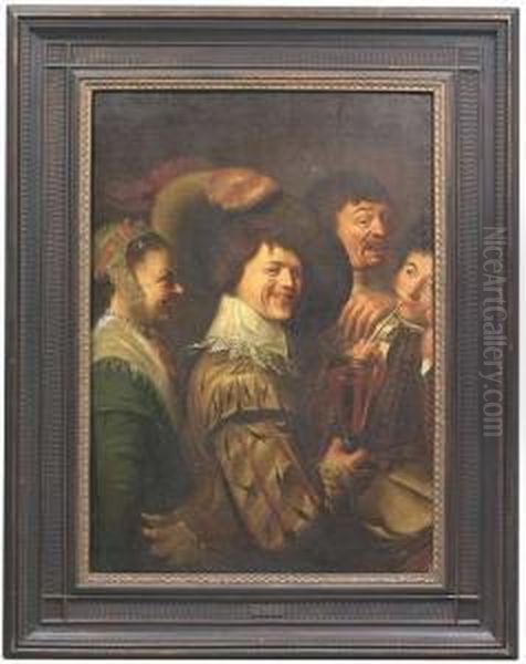 A Merry Company. Oil Painting by Frans Hals