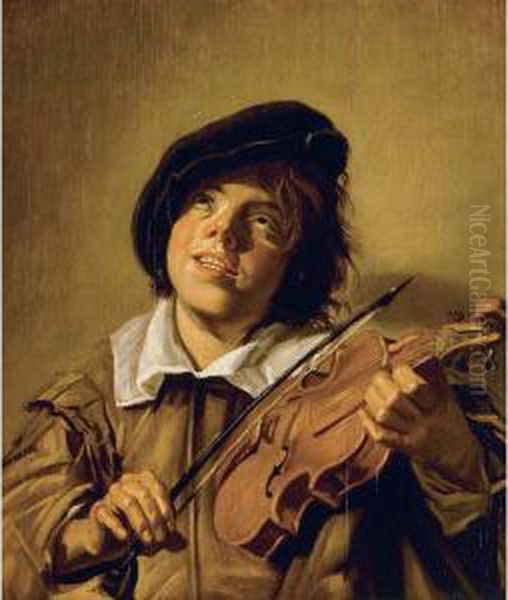 Boy Playing A Violin Oil Painting by Frans Hals