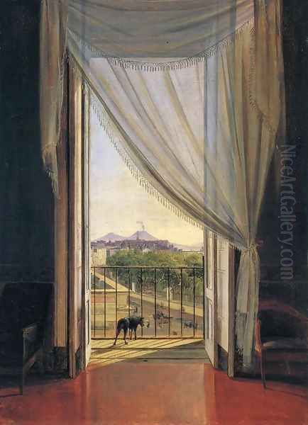 View of Naples through a Window Oil Painting by Franz Ludwig Catel