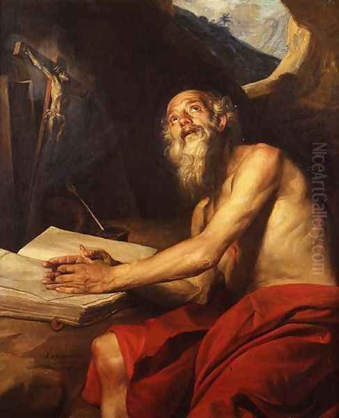 The Vision of St. Jerome Oil Painting by Juan Martin Cabezalero