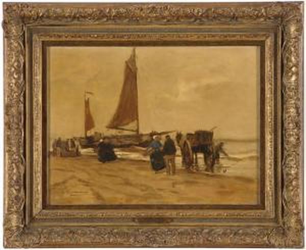 Morgens Am Strand. Oil Painting by Wilhelm Hambutchen