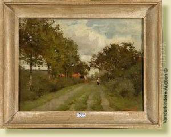 Chemin Anime En Campine Oil Painting by Adolphe Jean Hamesse