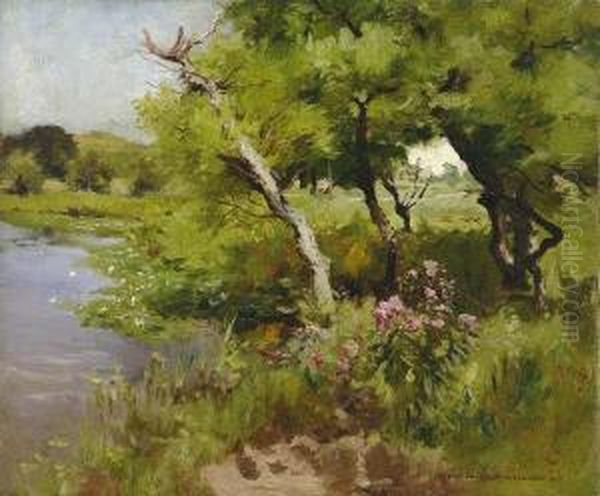 At The Pond's Edge Oil Painting by Hamilton Hamilton