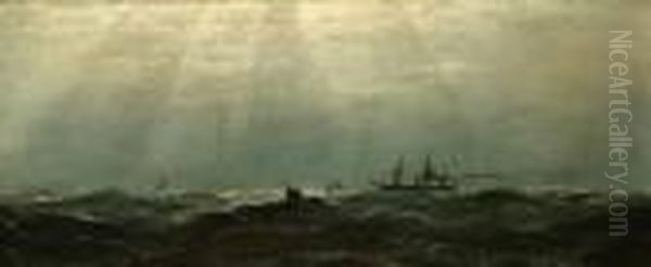 Noonday At Sea Oil Painting by James Hamilton