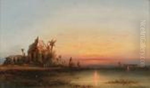 Sunset On The Nile Oil Painting by James Hamilton