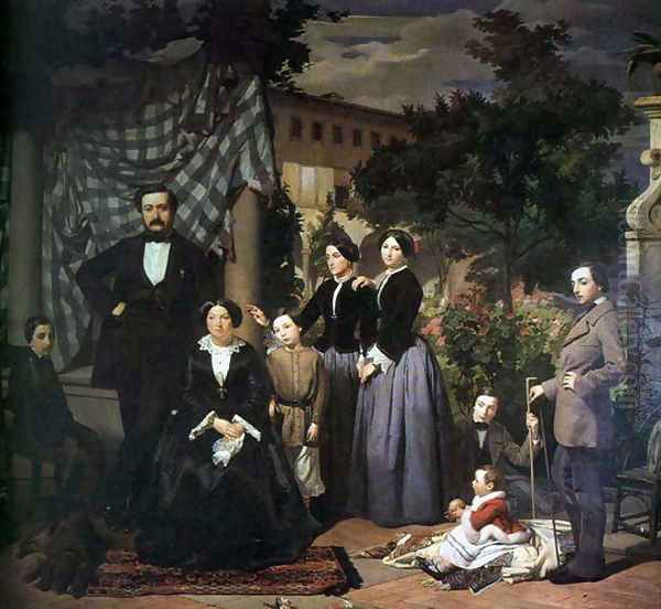 La Famiglia Bianchini (The Bianchini Family) Oil Painting by Antonio Ciseri