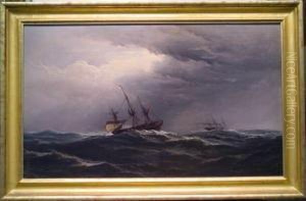 A Gale Oil Painting by James Hamilton