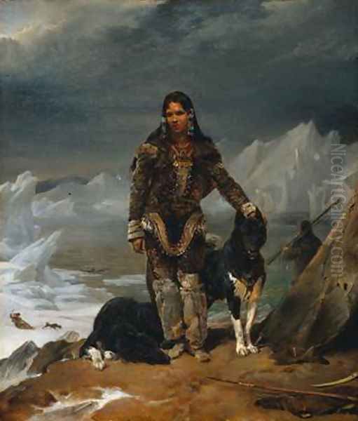 A Woman from the Land of Eskimos Oil Painting by Leon Cogniet