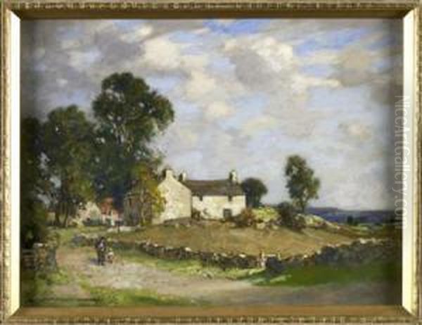 Westmorland Farm Oil Painting by James Whitelaw Hamilton