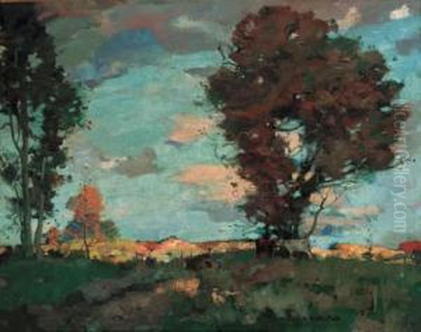 Summer Evening Oil Painting by James Whitelaw Hamilton