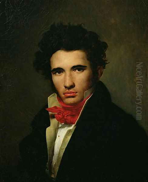 Self Portrait c.1818 Oil Painting by Leon Cogniet