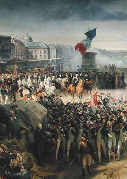 The Garde Nationale de Paris Leaves to Join the Army in September 1792 c.1833-36 (detail-2) Oil Painting by Leon Cogniet