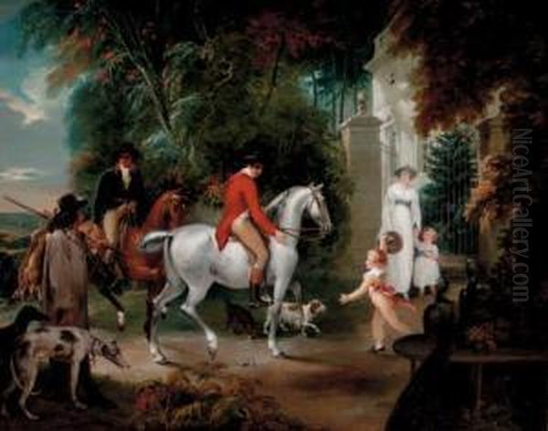 The Duke Of Hamilton's Return From Coursing Oil Painting by William Hamilton