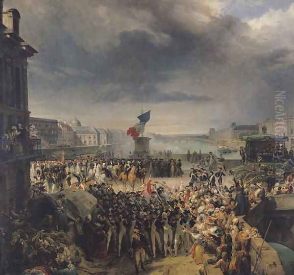 The Garde Nationale de Paris Leaves to Join the Army in September 1792 c.1833-36 Oil Painting by Leon Cogniet