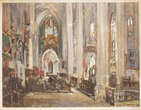 Kircheninterieur Oil Painting by Otto Hammel