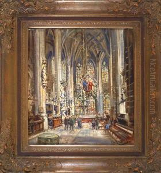 Im Inneren Der St. Lorenz Kirche Oil Painting by Otto Hammel