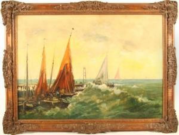 Hafenansicht Oil Painting by Otto Hammel