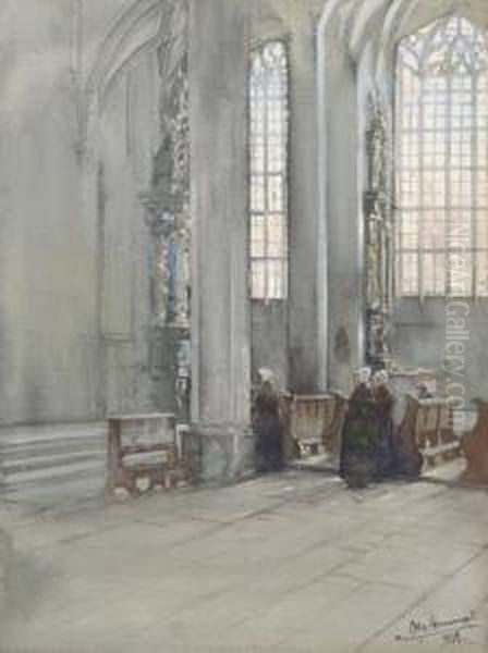 Gotisches Kircheninterieur Oil Painting by Otto Hammel