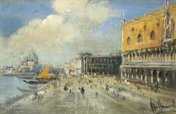 Venedig Mit Dem Dogenpalast Oil Painting by Otto Hammel