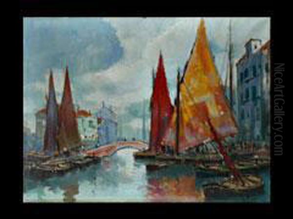 Chioggia An Der Lagune Sudlich Von Venedig Oil Painting by Otto Hammel