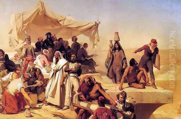 The Egyptian Expedition Under the Command of Bonaparte Oil Painting by Leon Cogniet