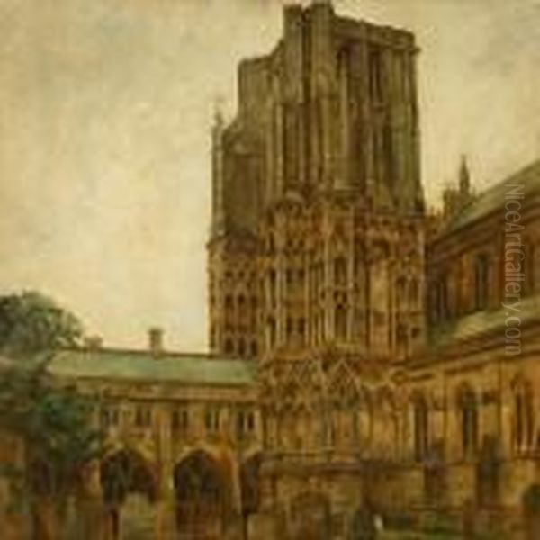 Wells Cathedral In Oxford by Svend Hammershoi