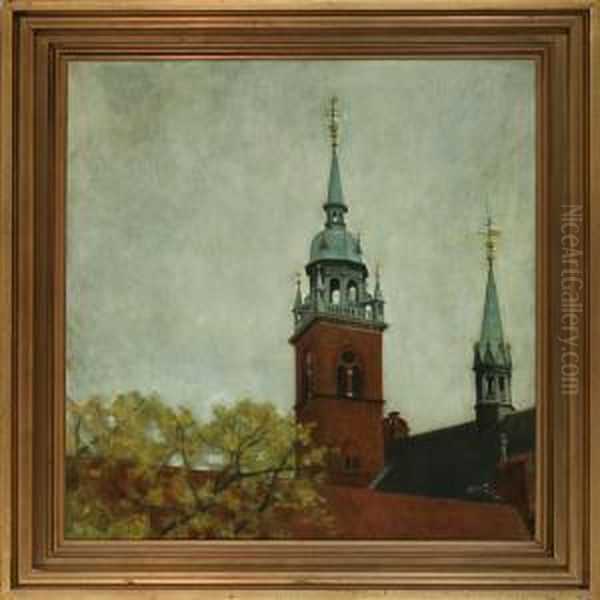 The Church Of The Holy Spirit In Copenhagen Oil Painting by Svend Hammershoi