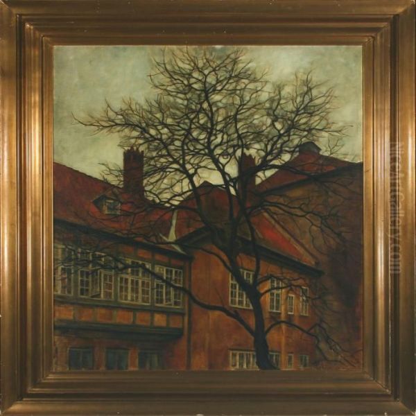 Scenery From Copenhagen Oil Painting by Svend Hammershoi