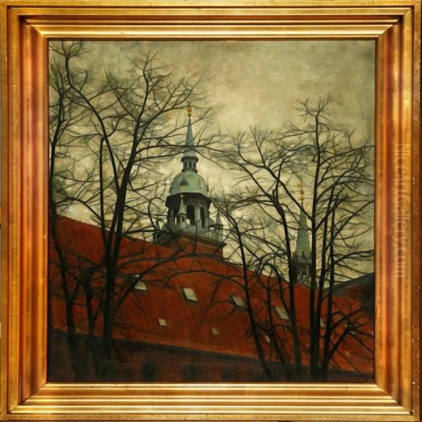 From The Church Of The Holy Spirit In Copenhagen Oil Painting by Svend Hammershoi