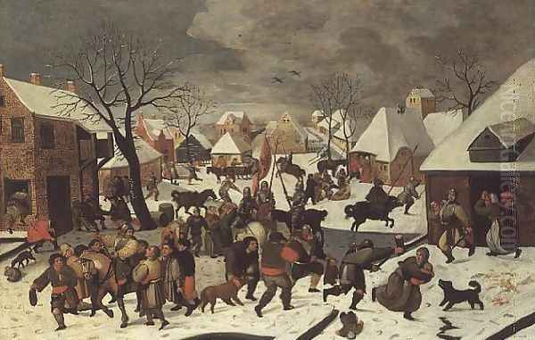 The Massacre of the Innocents Oil Painting by Marten Van Cleve