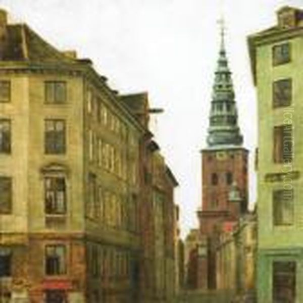 View From Copenhagen Oil Painting by Svend Hammershoi