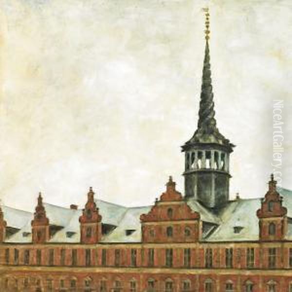 View From Borsen, Copenhagen Oil Painting by Svend Hammershoi