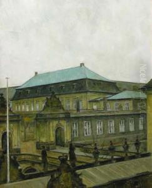 Le Parlement Danois Oil Painting by Svend Hammershoi