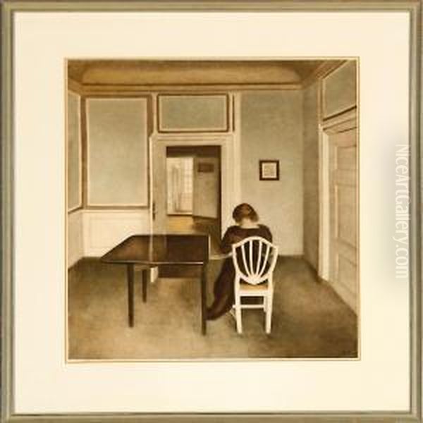 Interior Standgade30 Oil Painting by Vilhelm Hammershoi