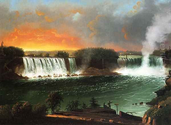 Niagara Falls from Table Rock Oil Painting by Nicolino Calyo