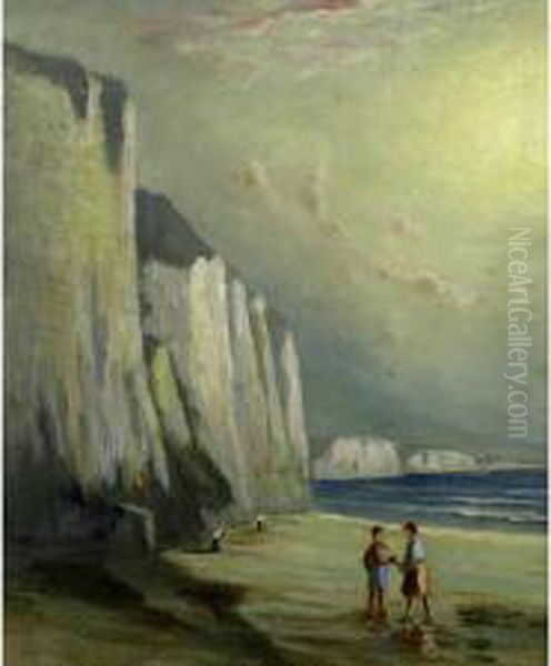 Chalkcliffs Of Dover Oil Painting by John A. Hammond