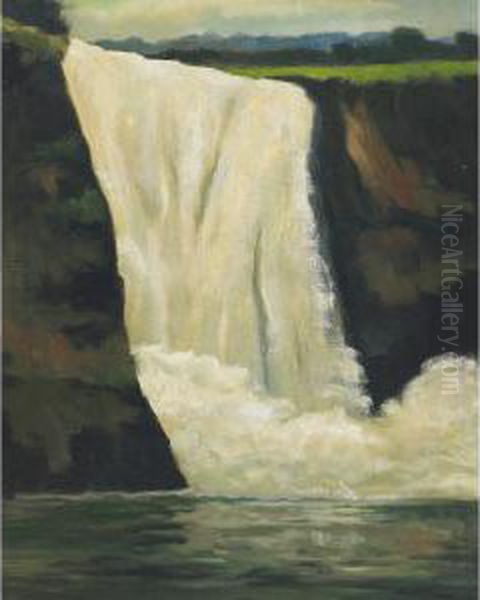 Takaca (sic) Falls, B.c. Oil Painting by John A. Hammond