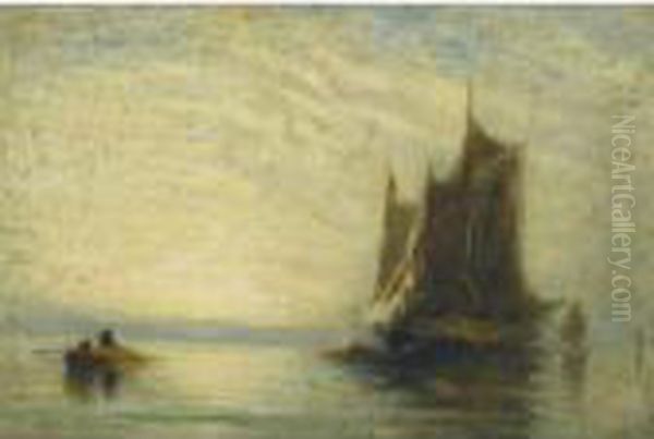 Boats In The Water Oil Painting by John A. Hammond