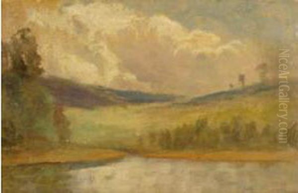 Paysage Lacustre Oil Painting by John A. Hammond